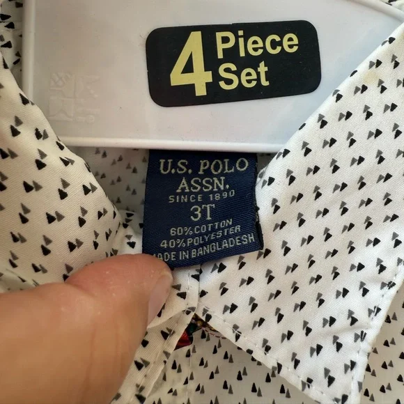 US Polo Assn Outfit 4- Piece Toddler Boys 3T Easter Wedding Formal Outfit - Picture 5 of 7